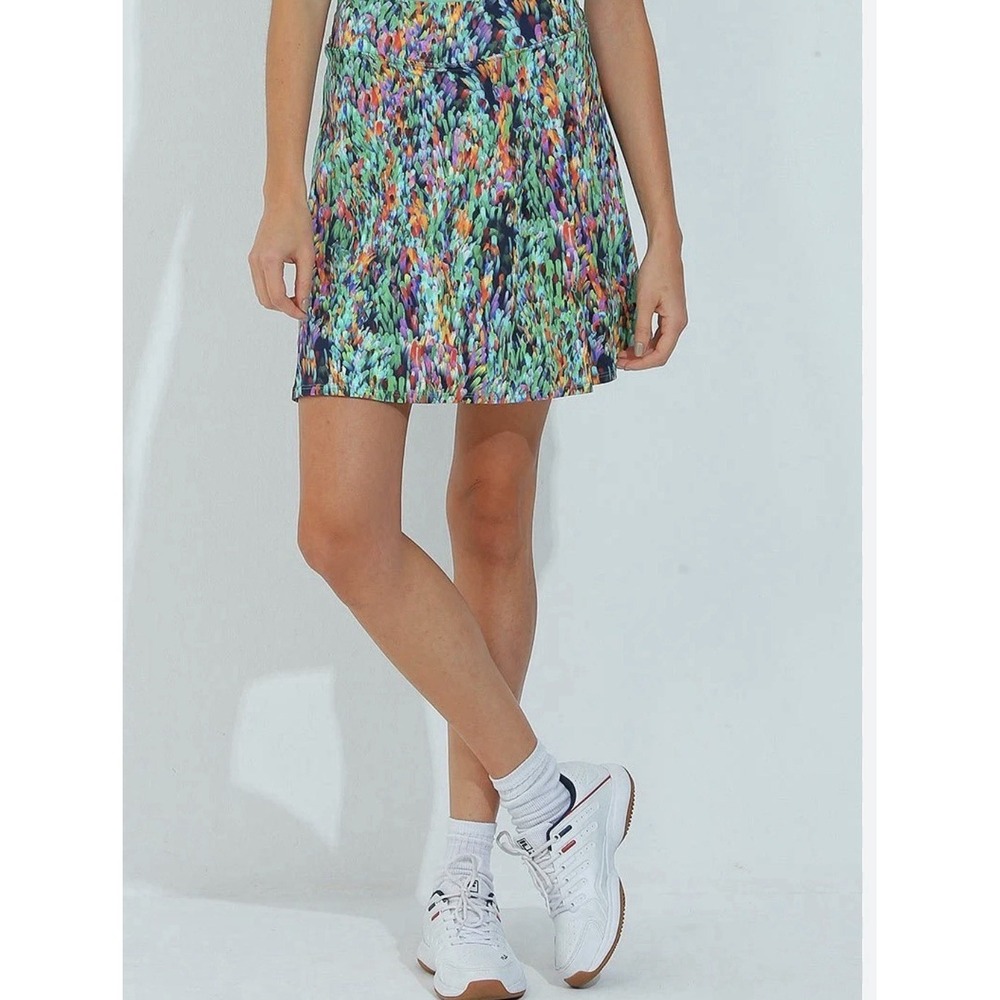 NEW DONA JO Women's Colorful Skirt Skort Groovy UPF 50+ Sz 2 L Soar Golf Tennis - Picture 1 of 6